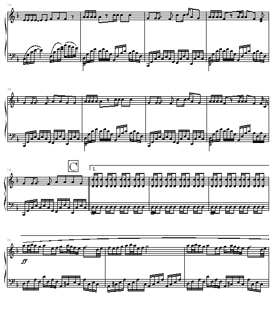 欧若拉钢琴谱 第2页
