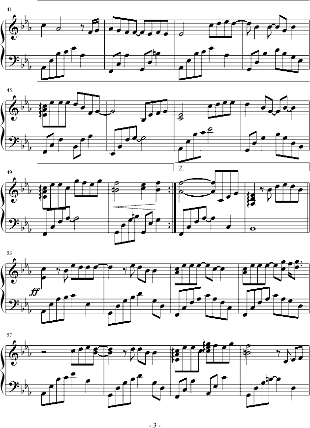 如果的曲谱_钢琴简单曲谱(3)