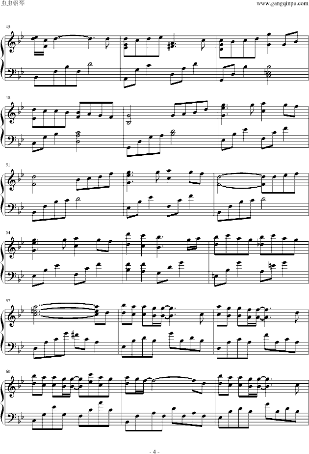 手纸钢琴谱 第4页