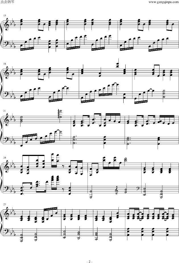 物的曲谱_钢琴简单曲谱(2)