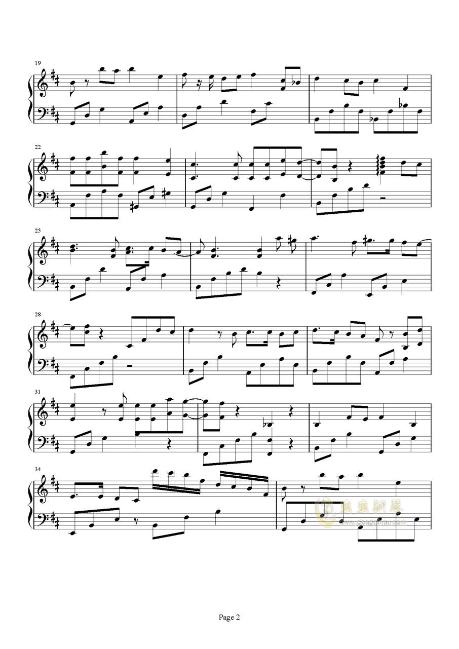 雨中钢琴曲谱_雨中印记钢琴五线谱(2)