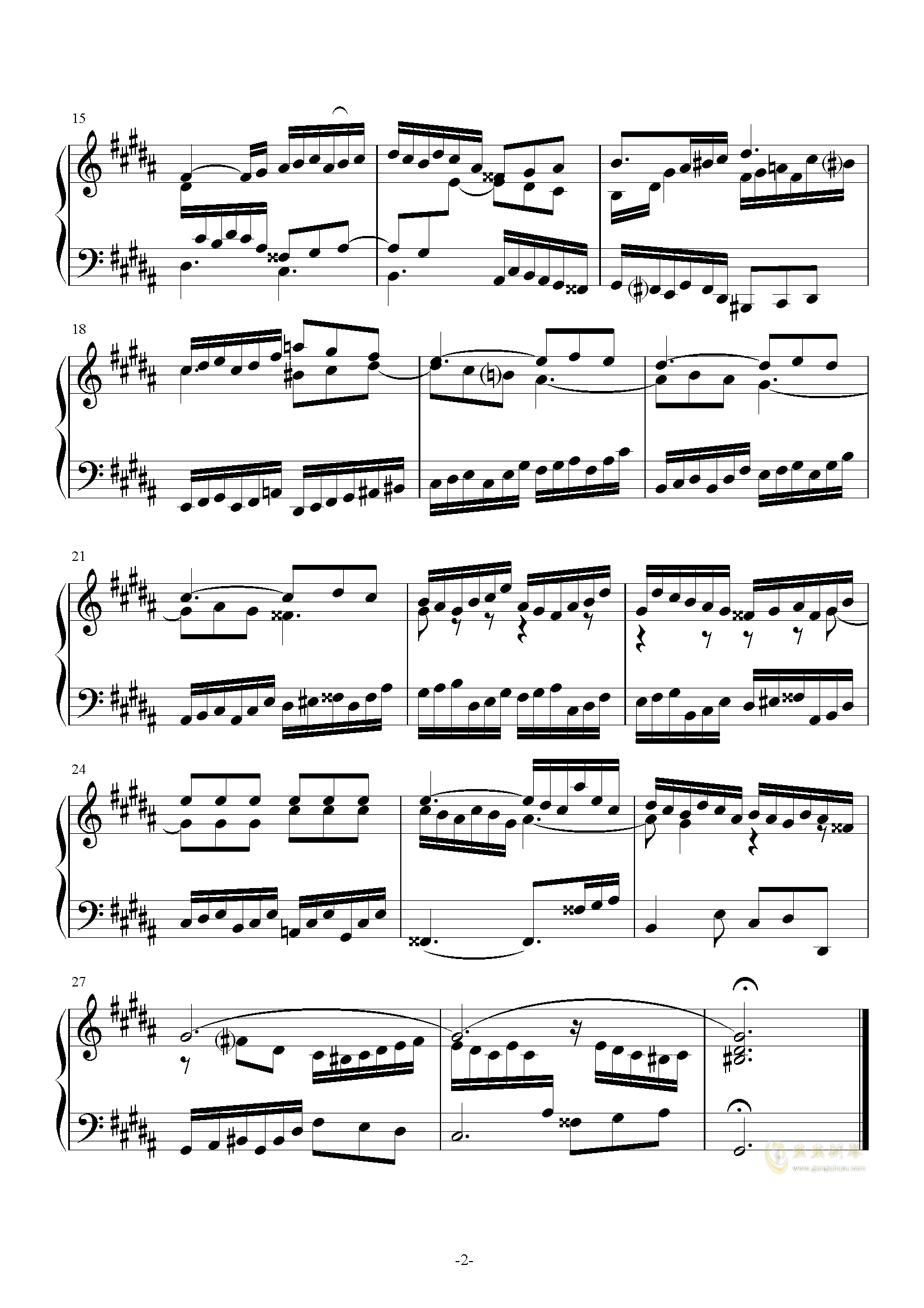 10音 曲谱-巴赫 钢琴谱 前奏曲